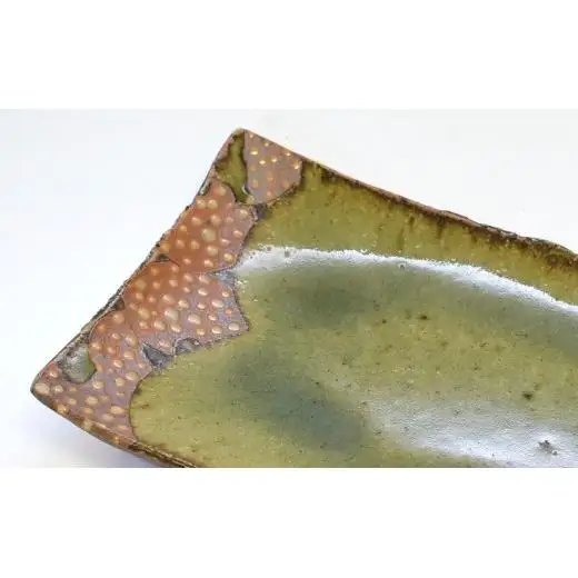 釉彩長角皿 和食器 長皿 陶芸品《受注制作》皿 中皿 長皿 長方形 和食器 おすすめ 手作り 食器 おしゃれ モダン 陶芸 陶器 陶芸作家