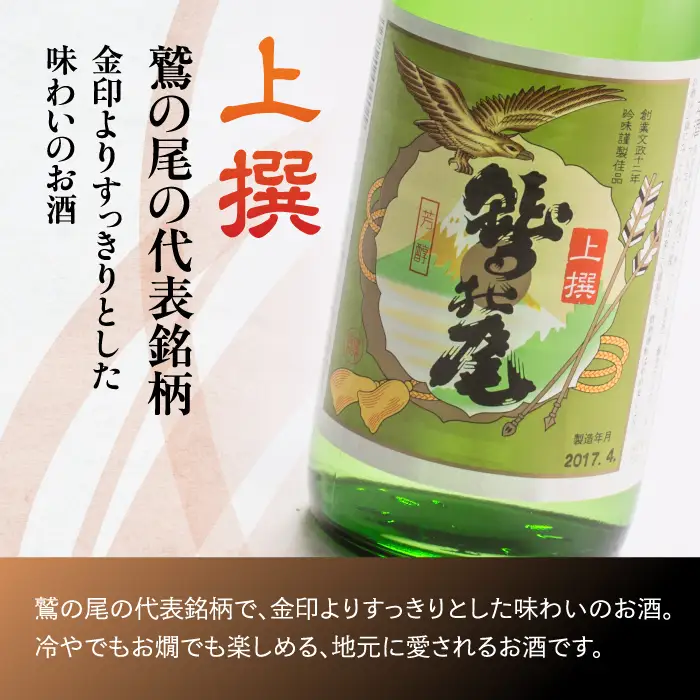 鷲の尾 飲み比べセット 純米酒 八幡平ドラゴンアイ 720ml & 普通酒 上撰 720ml 各1本 ／ 日本酒 飲み比べ セット 地酒 おさけ お酒 さけ 酒 わしのお わしの尾 アルコール sake ご当地 お土産 おみやげ 手土産 飲み会 人気 自宅用 家庭用 晩酌 おすすめ オススメ【澤口酒店】