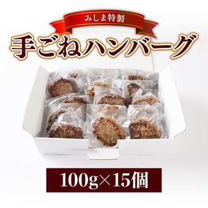 みしま特製 手ごねハンバーグ100g×15個　BI005
