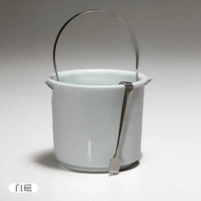 有田焼 卓上アイスペール・ミニクーラー 白磁 トング付き /やきもの工房 成[UDU002] アイスペール