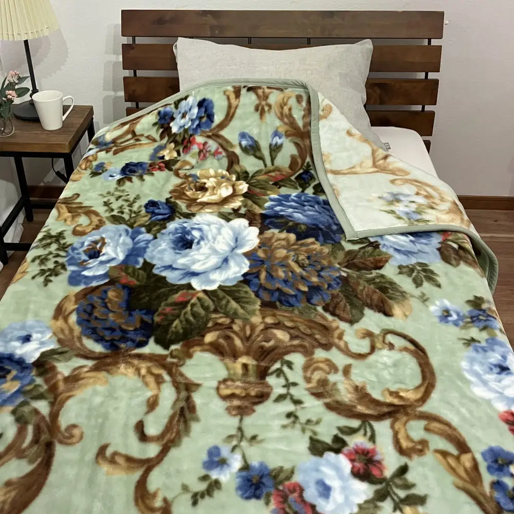 マイヤー毛布 シングル グリーン C.R.P加工毛布 1枚 (ニューマイヤー毛布) 11754GR ｜ 毛布の町 泉大津 国産 サイズ・色 家庭洗濯可 [5012]