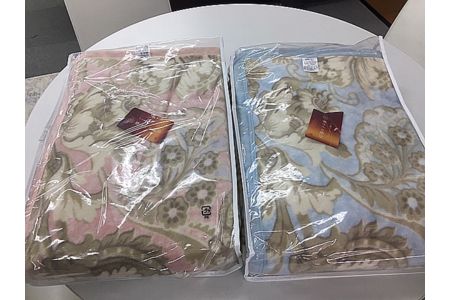 【ブルー系】綿100%(毛羽部分) 綿マイヤー毛布