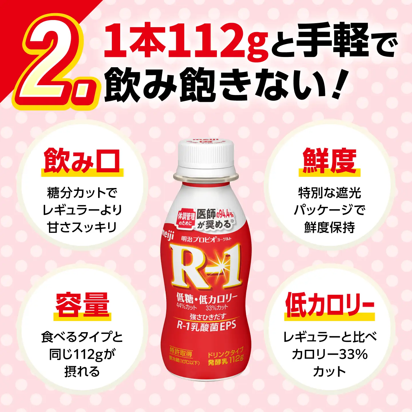明治プロビオヨーグルトR-1ドリンクタイプ低糖・低カロリー72本 稲沢市 / 株式会社昭和[BMAW009]
