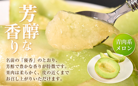 「ゆうかメロン」（青肉系メロン）2玉入り（1玉1.5kg前後） 2027年6月上旬以降発送 [A-19210]
