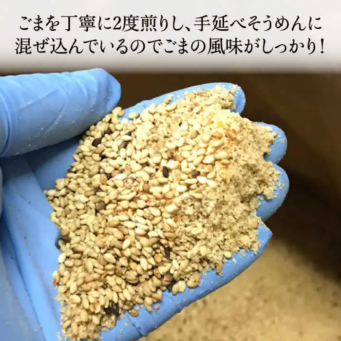 手延べ白ごま素麺セット あごだしスープ付き 1.1kg / そうめん 素麺 麺 乾麺 ごま ゴマ 胡麻 白ごま 白ゴマ / 南島原市 / のうち製麺 [SAF044]