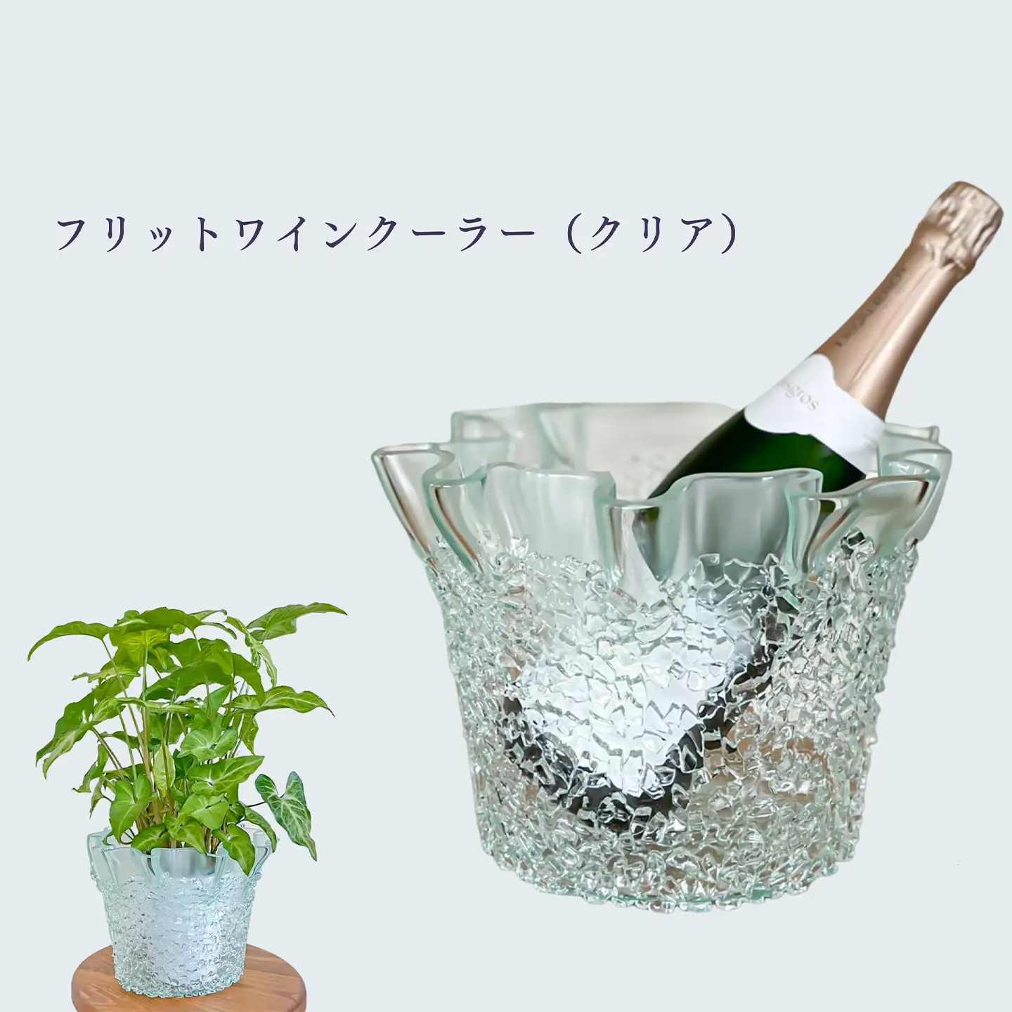「フリットワインクーラー（カラー：クリア）」 ガラス ミラーズウサ