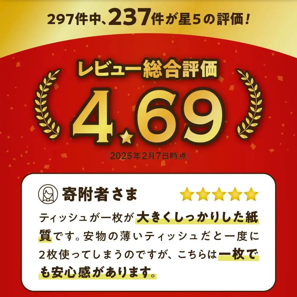 ティッシュペーパー ボックスティッシュ 50箱 (5箱組×10セット 200組 400枚)ナクレ  