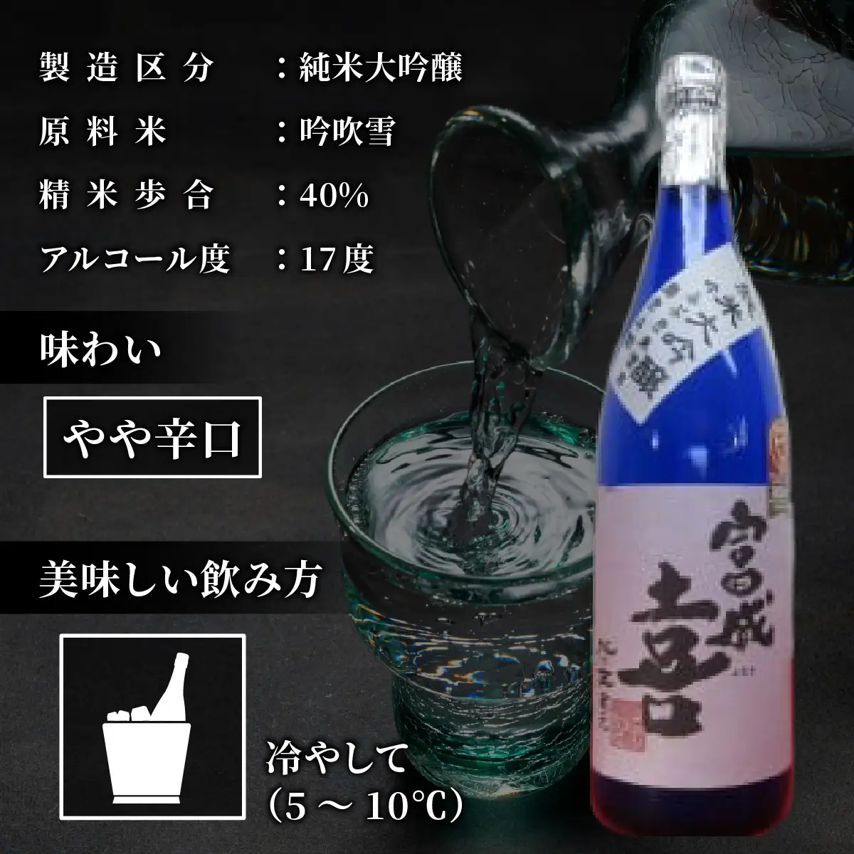 富成喜 吟ふぶき米使用 純米大吟醸 原酒 【純米大吟醸 舟木酒造 吟ふぶき 清酒 日本酒 名水 仕込み】[A-038003]