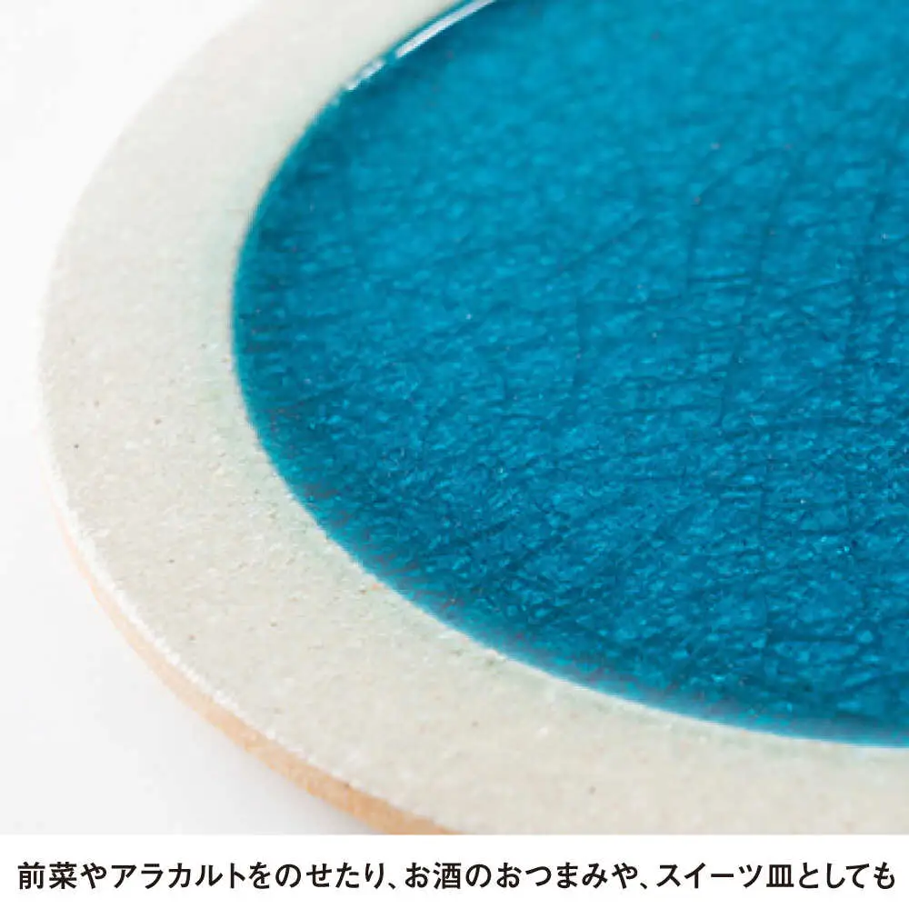 【瀬戸焼】タイル素材の器ジーク22cm 丸皿ペアセット(クリア・トルコ)【山長陶苑】 / 焼き物 皿 ペア やきもの 食器 [BBBH007]