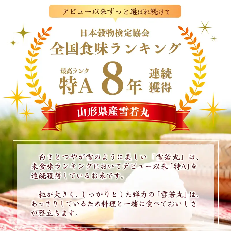 【10営業日以内発送】令和7年産 雪若丸 無洗米 5kg 2025年産 山形県産　018-C-SR007