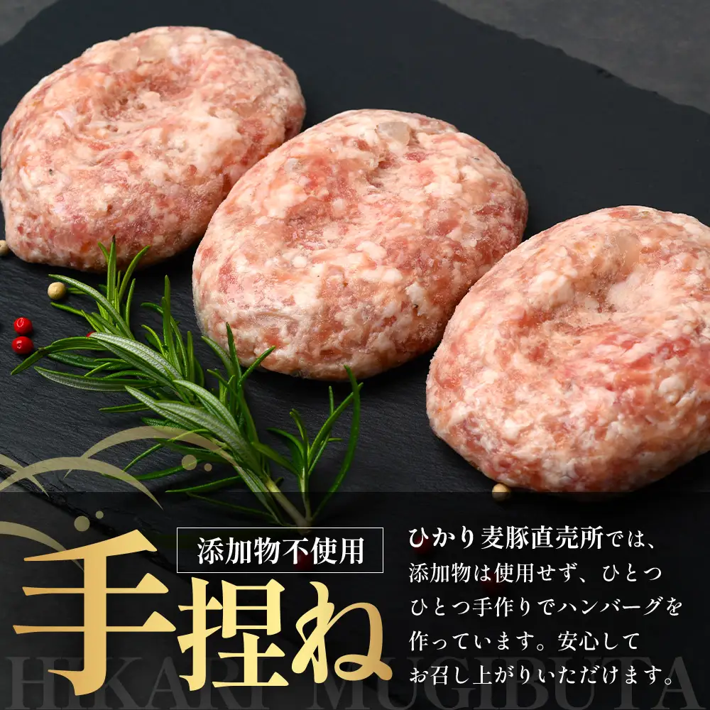 鹿児島県産 ひかり麦豚 手捏ねハンバーグ セット サイズ違い 大中小 ≪合計22個≫  HM-705 | 肉 お肉 にく 豚肉 絶品 ハンバーグ 添加物不使用 肉汁 ジューシー おかず お弁当 ロコモコ 冷凍 産地直送 小分け 鹿児島県 南大隅町 ひかり麦豚直売所