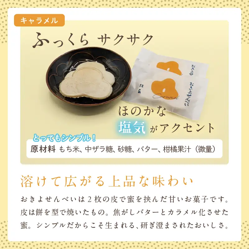 おきよせんべい キャラメル 48枚(2枚×24袋) 和菓子 お菓子 煎餅 国産 おやつ おかき スイーツ 手焼き シンプル おすすめ お土産 ギフト 贈り物 贈答 プレゼント おすそ分け 宮崎県 日南市 送料無料_BD87-24