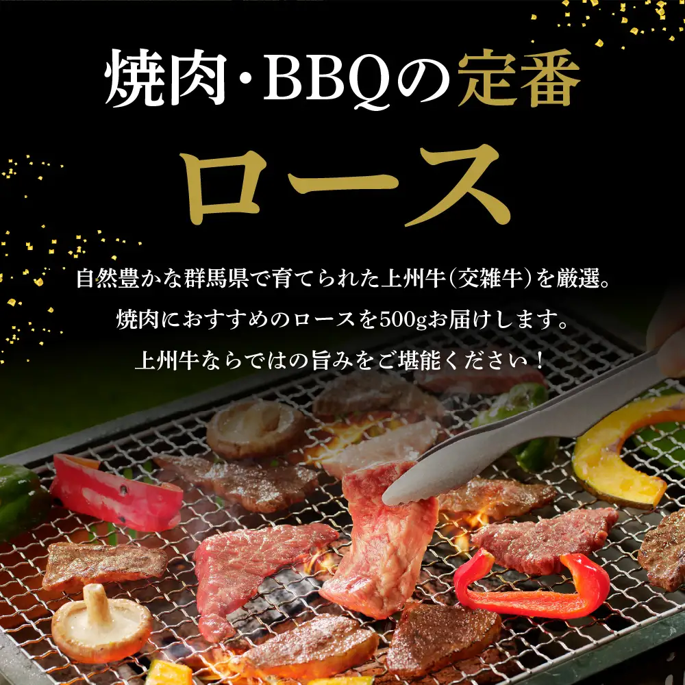 牛肉 ロース 【上州牛】 500g  群馬 県 千代田町 ※沖縄・離島配送不可 