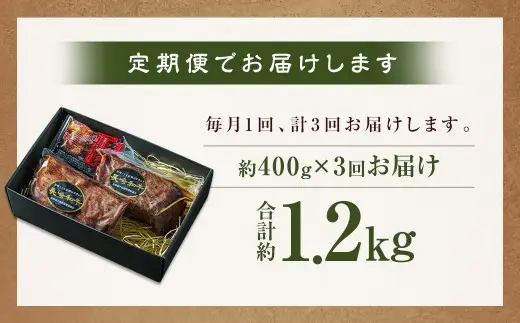【全3回定期便】全国一に輝いた長崎和牛の旨味を凝縮！ 長崎和牛ローストビーフ 約400g 牛肉 肉 牛 和牛 国産牛