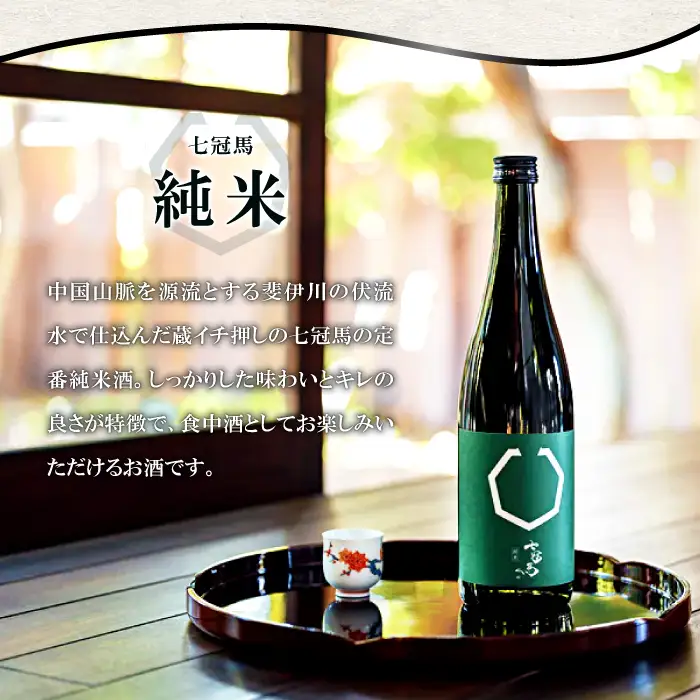 七冠馬 純米吟醸・純米セット【日本酒 720ml 四合瓶 2本 詰め合わせ セット 七冠馬 純米吟醸 純米酒 お酒 酒 飲み比べ 晩酌 地酒 こだわり アルコール プレゼント 贈り物 贈答 ギフト】