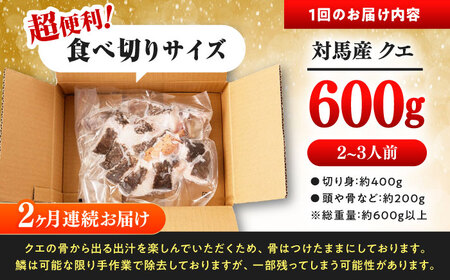 【全2回定期便】対馬 産 クエ 鍋 セット 600g (2ー3人前) 海鮮 [WAC056]
