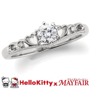 Pt900　ハローキティ×メイフェア指輪【バッキンガム】（婚約指輪転用可）LF1356
