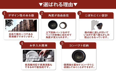 大切なペットにも常滑焼　ペットボウル 竹内文子 Lサイズ