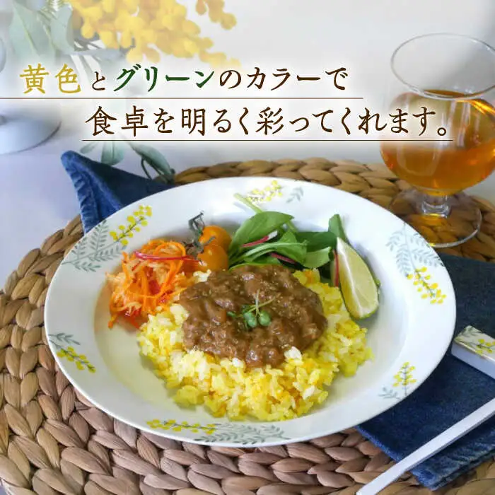 【波佐見焼】和ミモザ 22cm パスタ・カレー皿 2枚セット【和山】[WB152]