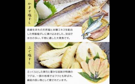 【全3回定期便】長崎 海鮮三昧 ひものセット ／ 干物 魚介 魚 海 定期 ふぐ フグ 連子鯛 タイ かます あじ 鯵 ぶりいかしゅうまい 長崎県 長崎市