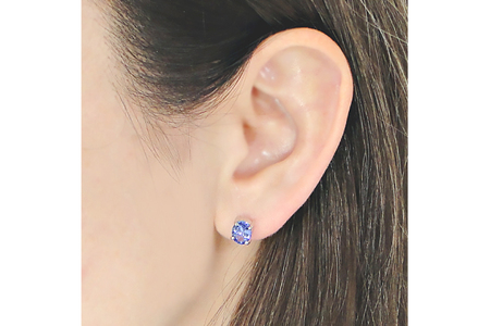 一粒ピアス プラチナ プラチナピアス 天然石 PT900 天然タンザナイト オーバル 大粒 2.3ct スタッドピアス【f221-ov-pt】 ピアス アクセサリー アクセ ジュエリー 送料無料