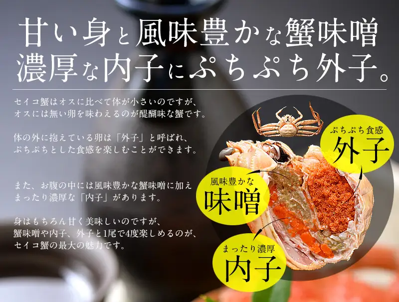 [053-a050]  越前 セイコ蟹 約130g × 5杯 セット