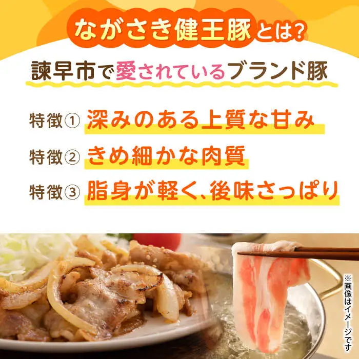 【3回定期便】ながさき健王豚うす切り・切り落とし(ロースうす切り500g・バラうす切り500g・モモ切り落とし500g）　/　肉　豚肉　うす切り　ロース　バラ　モモ　切り落とし　/　諫早市　/　長崎県央農業協同組合Aコープ本部 [AHAA012]