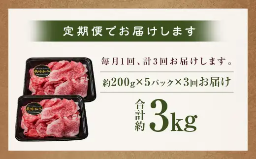 【全3回定期便】【A4～A5ランク】長崎和牛 特選 切り落とし 約1kg (200g×5パック) 牛肉 肉 牛 和牛 国産牛 国産 お肉
