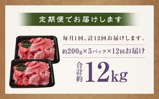 【全12回定期便】A4～A5ランク 長崎和牛 特選 切り落とし 約1kg (200g×5パック) お肉 牛肉 肉 牛 和牛 国産牛 国産