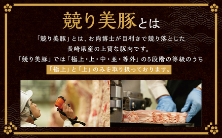 【全12回定期便】 “極上・上”等級だけの上質な豚肉 「お肉博士の競り美豚」カタ 計2kg ( 500g×4 ) 競美豚 競り美豚 豚肉 お肉 炒め物 鍋 国産 長崎