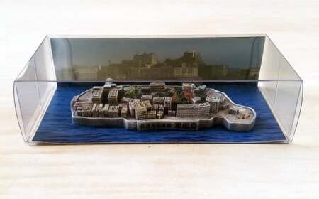 軍艦島ジオラマ1／4000モデル、グンカンデザインTシャツセット XLサイズ ミニチュア 手のひらサイズ