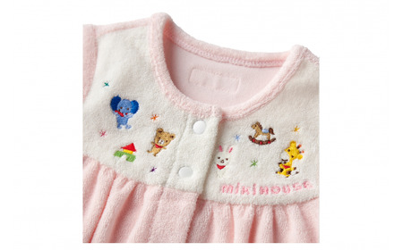 ミキハウス ストレッチパイル ツーウェイオール ( ピンク ) ベビー服 ベビー ベビー用品 ベビーグッズ 赤ちゃん 新生児 出産準備 出産祝い パイル素材 ツーウェイオール ツーウェイドレス 柔らかい 吸水性 ふわふわ 春 秋 冬 ヨーク 刺繍 どうぶつ 上品 かわいい ホック カバーオール ストレッチ パイル ピンク ミキハウス