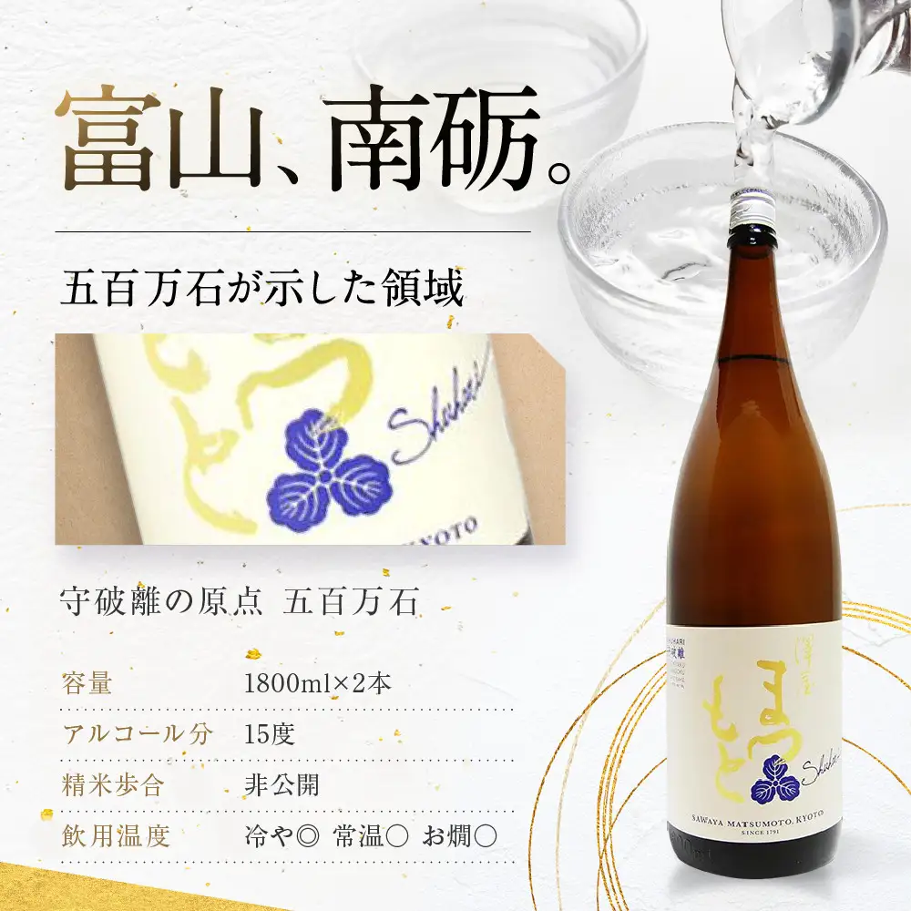 【松本酒造】澤屋まつもと 純米 守破離 ( しゅはり ) 五百万石、雄町、うるとら 各2本 1.8L ×6本セット / 松本酒造  【日本酒】
