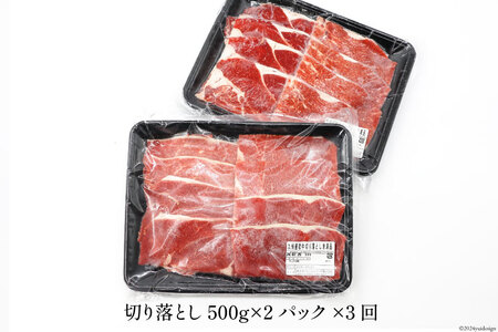 牛肉 訳あり 定期便 日本ハム 九州産和牛 切り落とし 500g 2p 3回 総計 3kg