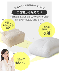 【甲州羽毛ふとん】羽毛ふとん専用回収サービス 布団回収 布団再生 エコ リサイクル
