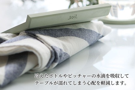 soil コースター for ボトル【ホワイト】日本製 ソイル 珪藻土 吸水 コースター シンプル 水滴 四角 角型 アスベスト不使用