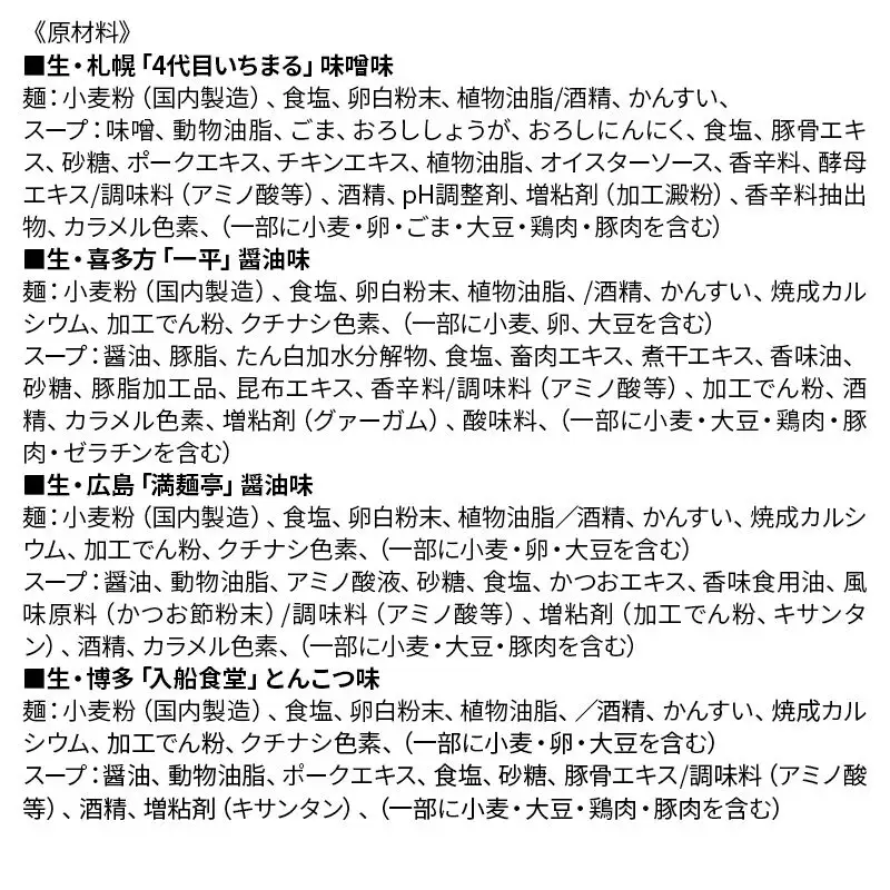 【生麺】全国繁盛店ラーメンセット 4種×2食 計8食