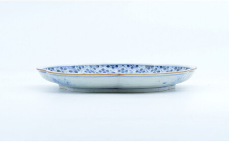 有田焼 牡丹花唐草 花形8寸皿 【まるぶん】食器 器 うつわ 手描き プレート 22cm aw014