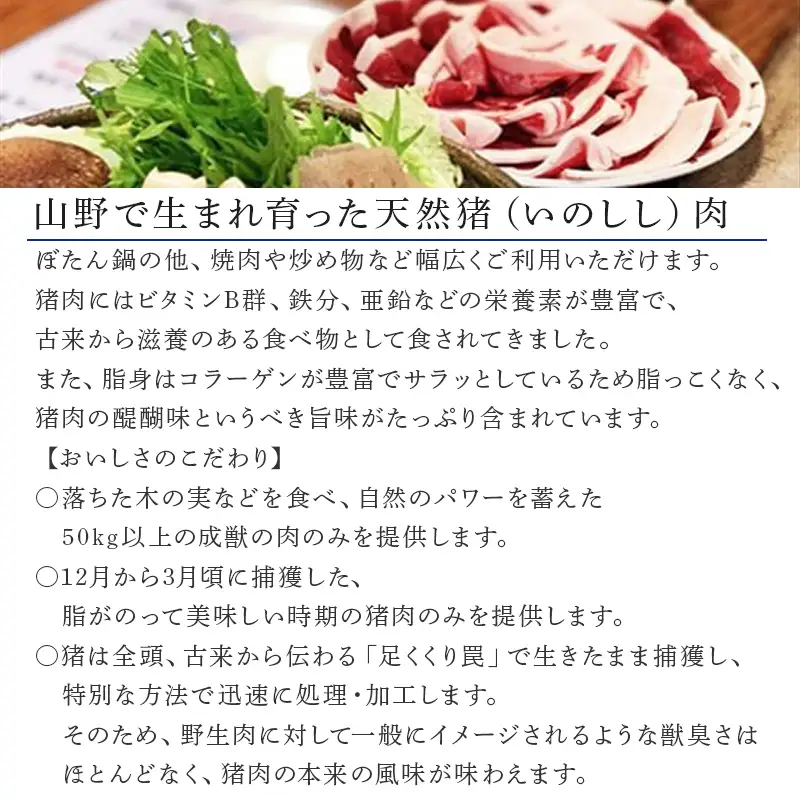 天然いのしし肉切り落とし 900g 肉 ジビエ ぼたん肉 猪 ぼたん鍋の他 焼肉や炒め物など 冷凍 ジビエ