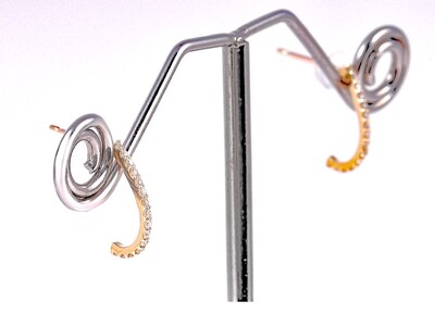 K10YG ダイヤモンド極細ラインピアス　E319DI-Y2