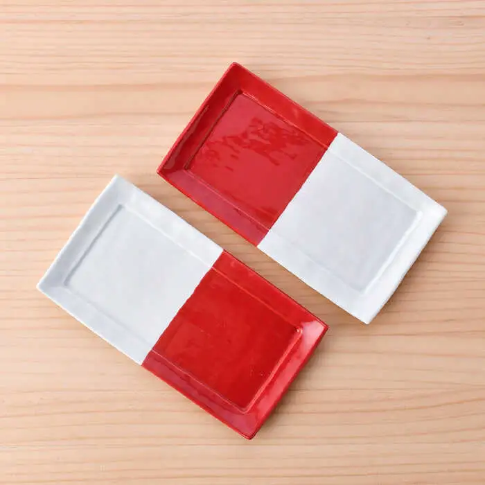 【波佐見焼】皿・箸置・カップ 紅白だるま柄 ペア3点セット【協立陶器/福田陶器店】[NB131]