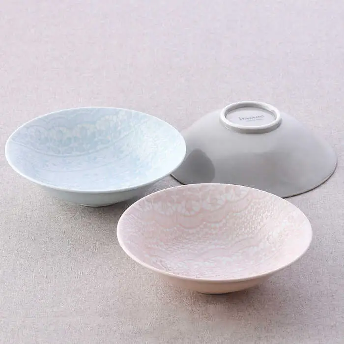【波佐見焼】カラフル小鉢・お茶碗セット レース柄 木の葉柄 6点【トーエー/堀江陶器】[NB135]