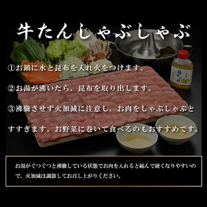【やまなか家】牛たんしゃぶしゃぶ400g（塩ポン酢付）（K6-039） 岩手県 北上市 F0096 （KYフーズ） 肉 牛肉 牛たん 牛タン 牛ﾀﾝ しゃぶしゃぶ ポン酢 