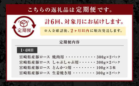 ＜ミヤチク 宮崎県豚・宮崎牛6ヶ月定期便＞お申込みの翌月下旬頃に第一回目発送（12月は中旬頃）【c1313_mc_x2】 総量13.2kg  牛肉 和牛 黒毛和牛 4等級以上 ブランド牛 肉 宮崎牛 豚肉  国産 小分け セット 定期便 6回 新生活応援 卒業祝い 就職祝い 入学 卒業 お花見 引越し