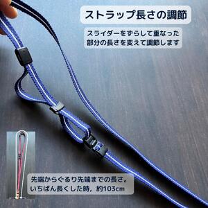 【紺に白筋】眞田紐 ネックストラップ [BAAN002] ストラップ