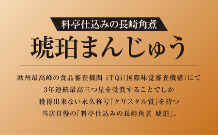 【全12回定期便】料亭仕込みの長崎角煮 琥珀まんじゅう 5ケ ／ 角煮まんじゅう 角煮饅頭 角煮まん 角煮 豚肉 お肉 ご当地グルメ 長崎県 長崎市