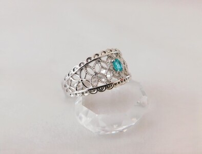 【ふるなび限定】【一点もの】Pt900　パライバトルマリン（0.10ct）ダイヤモンドリング　K51　K06092-H　FN-Limited-SP