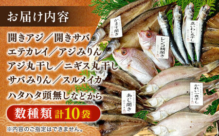  【訳あり】干物詰め合わせ ボリュームたっぷり！店主のおまかせ干物セット 計10袋 島根県松江市/有限会社丸三商店[ALCP004] 干物 詰め合わせ