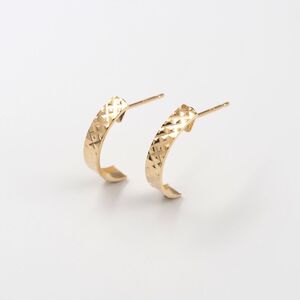 K18 デザイン 地金 ピアス　15134