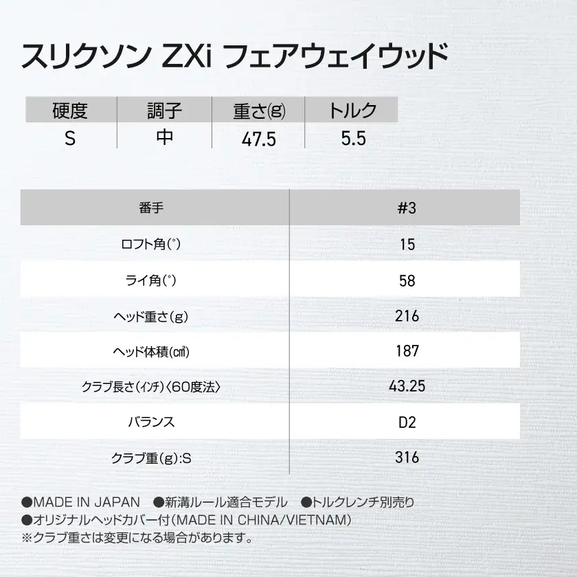 スリクソン ZXi フェアウェイウッド 【Diamana/S/3】≪2024年モデル≫〔DK-C710-3S〕_(都城市) ゴルフクラブ　ダンロップ　スリクソン　ZXi　フェアウェイウッド　2024年モデル